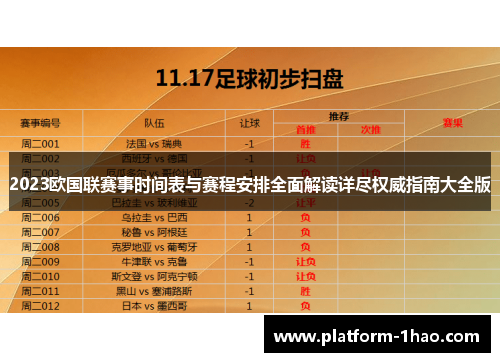 2023欧国联赛事时间表与赛程安排全面解读详尽权威指南大全版 2023欧国联赛事时间表与赛程安排全面解读详尽权威指南大全版